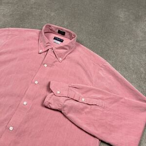 Peter Millar Shirt Mens XL Button Down Red Chambray Pinpoint Oxford Business